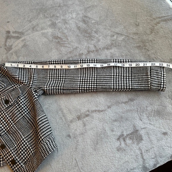 Cropped Plaid Jacket Small Black White Forever 21 Preppy Gossip Girl Y2K 90s - Picture 5 of 8